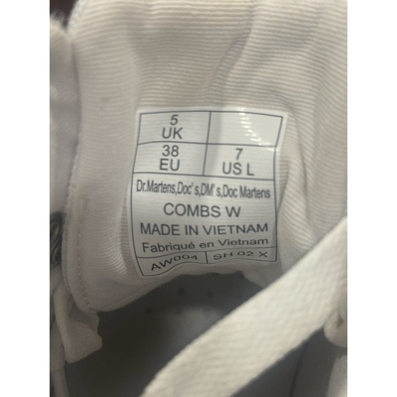 Doc Dr. Martens Combs W Women's Poly White Casual Combat Boots Size 7 AW004 - Picture 12 of 15